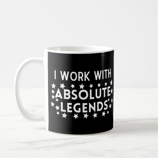Mug Travail d'équipe Je travaille avec des légendes ab (Gauche)