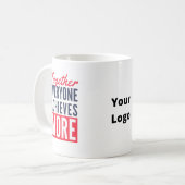 Mug Travail d'équipe sur mesure du logo de l'entrepris (Devant gauche)