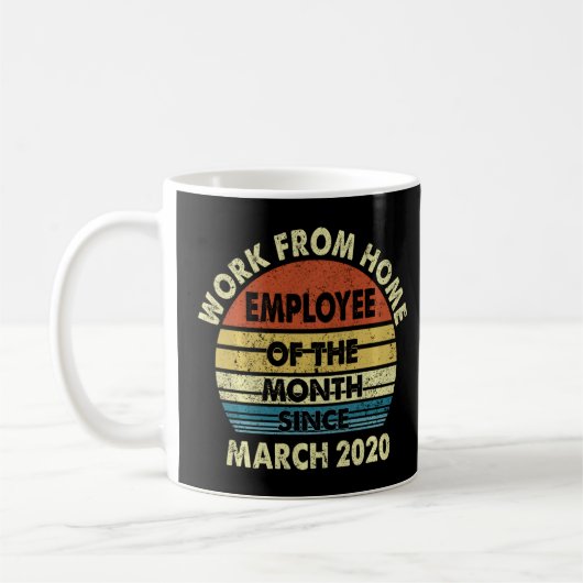 Mug Travail Drôle De L'Employé À Domicile Du Mois Depu (Gauche)