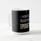 Mug Travail drôle parce que mon chat a besoin de frian (Devant gauche)