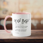 Mug Travail personnalisé Bestie Fun CoWorker Collague<br><div class="desc">Surprenez votre bestie de travail avec cette tasse à café entièrement personnalisable et amusante avec une définition unique et personnalisée de votre mari de bureau ou femme de bureau. Grand cadeau pour cette personne spéciale qui rend votre travail supportable! Inclure son nom personnalisé dans la description !</div>