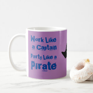 Mug Travailler comme un capitaine...Drôle Citation de