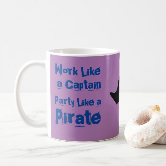 Mug Travailler comme un capitaine...Drôle Citation de (Avec donut)