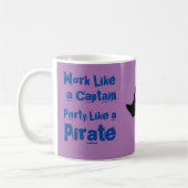 Mug Travailler comme un capitaine...Drôle Citation de (Gauche)