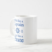 Mug Travailler Comme Une Fête De Capitaine Comme Une M (Devant gauche)