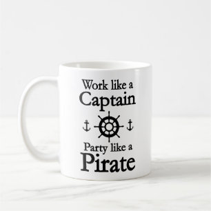 Mug Travailler Comme Une Fête De Capitaine Comme Une M