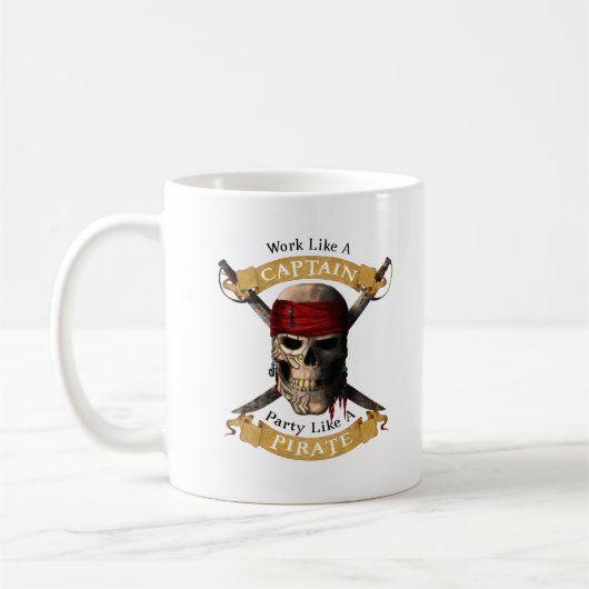 Mug Travailler Comme Une Partie De Capitaine Comme Un (Gauche)