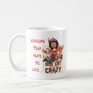 Mug Travailler Drôle À La Maison Avec Les Chats - Craz