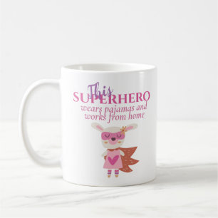 Mug Travailler Drôle De Home Superhero Porte Du Pajama