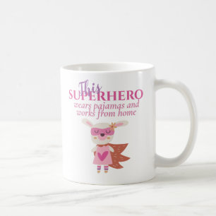 Mug Travailler Drôle De Home Superhero Porte Du Pajama