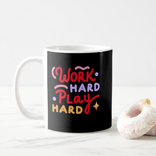 Mug Travailler dur (Avec donut)