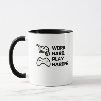 Mug Travailler dur, Jouer si dur énoncé Conception cla