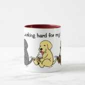 Mug Travailler dur pour mes labos !! Trois Labradors M (Centre)