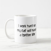 Mug travailler dur pour mon chat (Gauche)