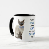 Mug Travailler dur pour mon chat siamois (Devant gauche)