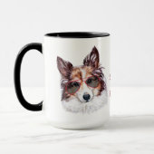 Mug Travailler dur pour mon chien de berger Shetland (Gauche)