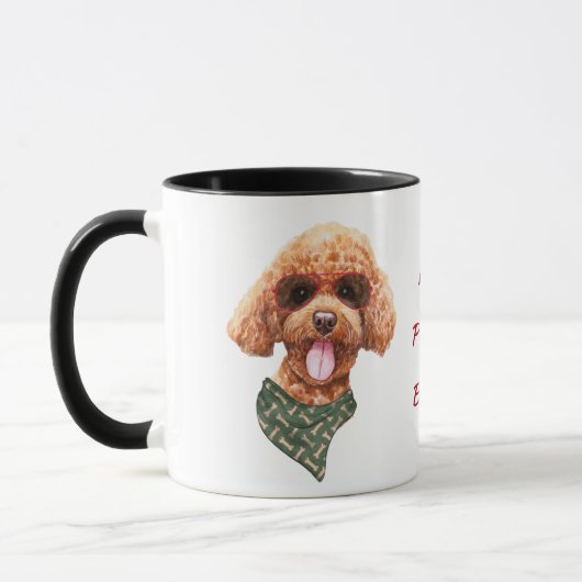 Mug Travailler dur pour mon chien de caniche (Gauche)