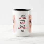 Mug Travailler dur pour mon chien de Poméranie (Centre)