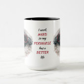 Mug Travailler dur pour mon chien Pekingese (Centre)