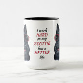 Mug Travailler dur pour mon chien Terrier écossais (Centre)