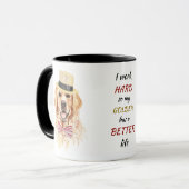 Mug Travailler dur pour mon Golden Retriever (Devant gauche)