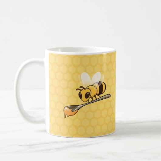 Mug Travailler l'abeille avec une cuillère (Gauche)