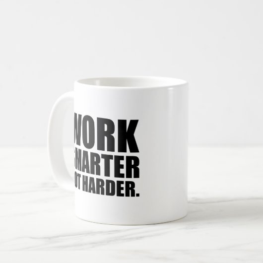 Mug Travailler plus intelligent pas plus difficile Mot (Devant gauche)