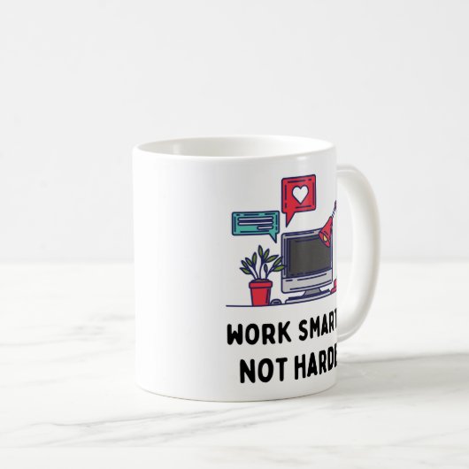 Mug Travailler plus intelligent pas plus dur (Devant droit)