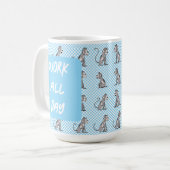 Mug Travailler toute la journée BLEU (Devant gauche)