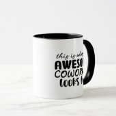 Mug Travailleur de bureau d'affaires génial art de mot (Devant droit)
