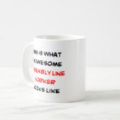 Mug travailleur de ligne d'assemblage, génial (Devant gauche)