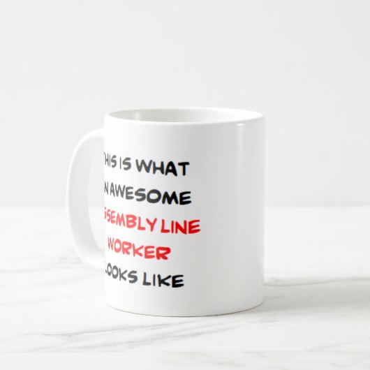 Mug travailleur de ligne d'assemblage, génial (Devant gauche)