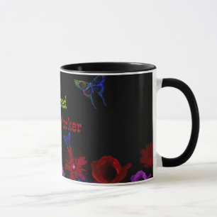 Mug Travailleur social à la retraite, conception flora