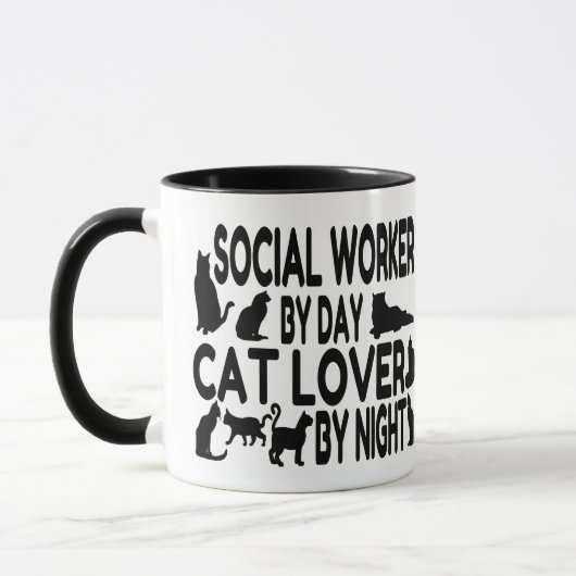 Mug Travailleur social Amoureux des chats (Gauche)