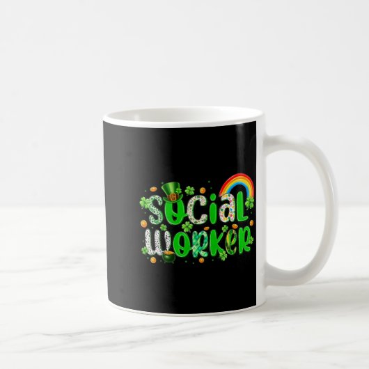 Mug travailleur social de la Saint-Patrick chance trèf (Droite)