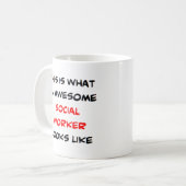 Mug travailleur social, génial (Devant gauche)
