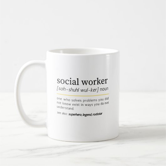 Mug Travailleur social nom (Gauche)