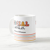 Mug Travailleur social rétro personnalisé (Devant gauche)