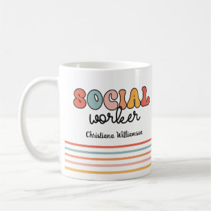 Mug Travailleur social rétro personnalisé