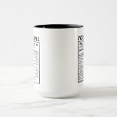 Mug Travailleuse de bureau drôle Faits nutritionnels d (Centre)