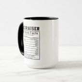Mug Travailleuse de charité drôle faits nutritionnels (Devant gauche)
