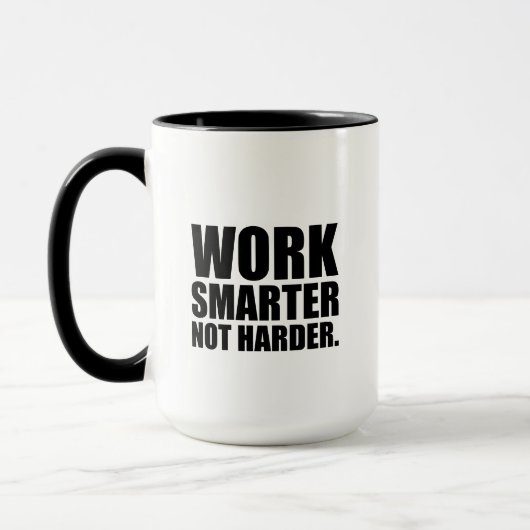 Mug Travaillez plus intelligemment et non plus dur Mot (Gauche)
