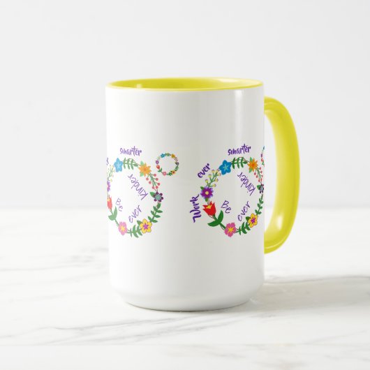 Mug Travaillez toujours plus intelligemment, Soyez tou (Devant droit)