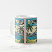 Mug Travel Honulu, Hawaii cadeaux de plage tropicale (Devant gauche)