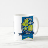Mug Travis lettre T heraldry vert nom bleu (Devant droit)