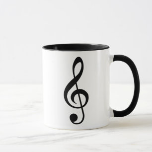 Mug Treble Clef Music Note Noir et blanc