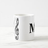 Mug treble clef musique note musicien monogramme (Centre)