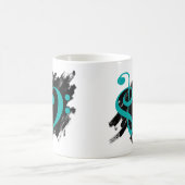 Mug Treble et Bass Clef Musical Coeur Turquoise (Centre)