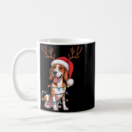 Mug Treeing Walker Coonhound Dog Christmas Lights Sant (Gauche)