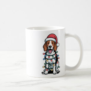 Mug Treeing Walker Coonhound enveloppé dans les lumièr